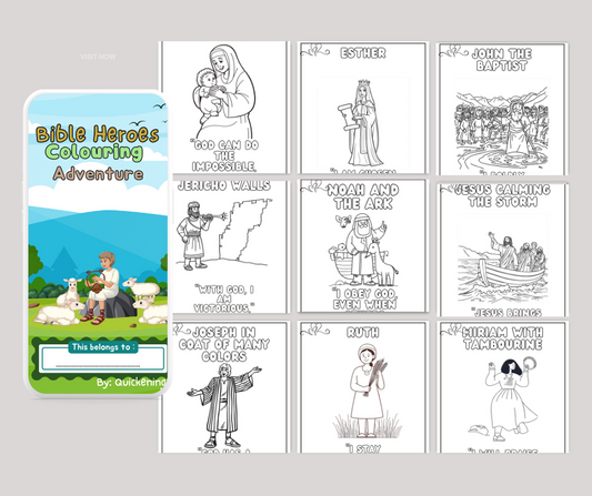 Bible Heroes Coloring Adventure – Fun Faith-Building Coloring Book for Kids